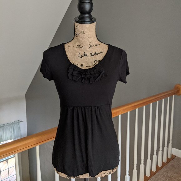 🛍️ BUNDLE ONLY | Ann Taylor black knit top size SP Small Petite - Picture 1 of 10